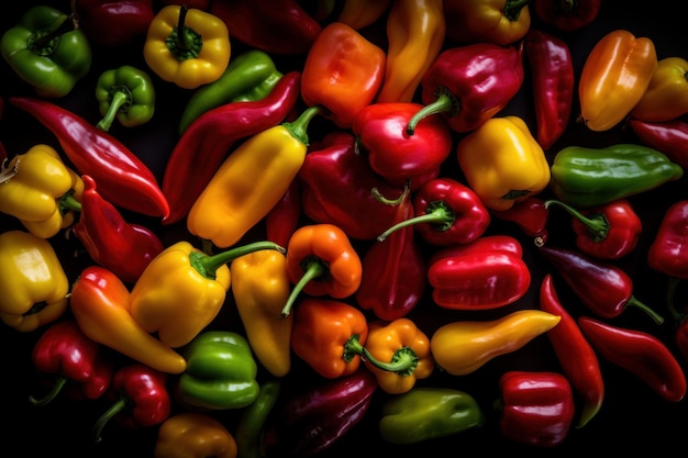 Colorful peppers background Generate Ai