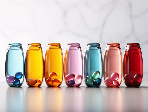 Colorful Pharmacy Capsules Many Different Medications or Pills Generative AI