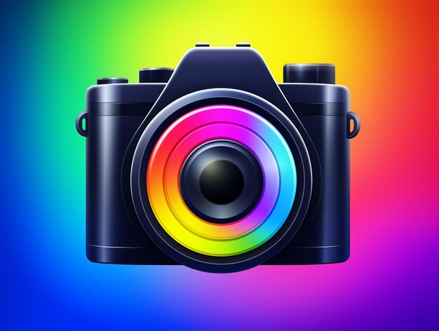 Colorful photocamera logo generated by AI