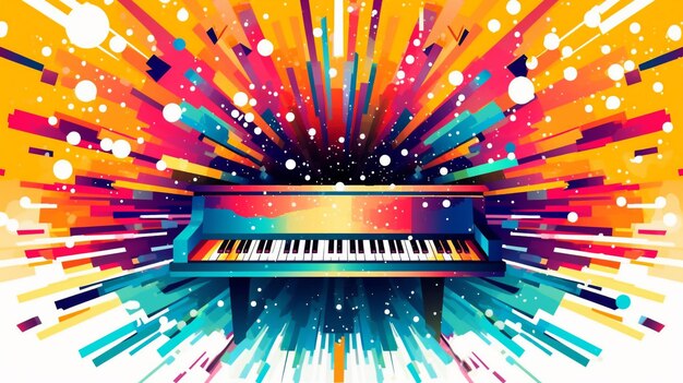 Colorful a piano illustration