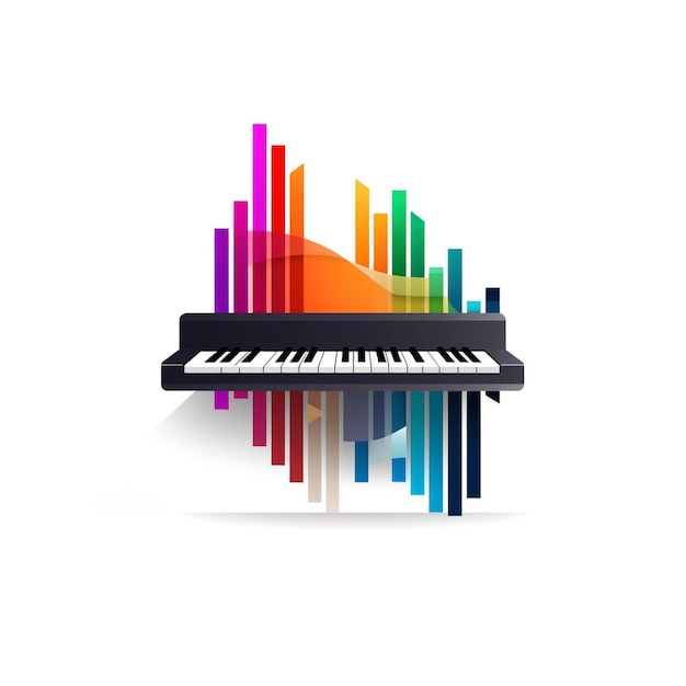 Photo colorful a piano illustration