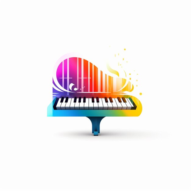 Photo colorful a piano illustration