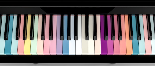 Tastiera per pianoforte colorato