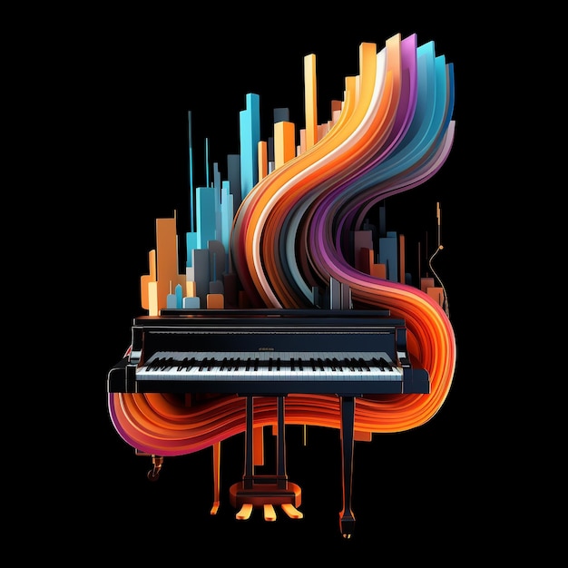 Colorful piano mashup art