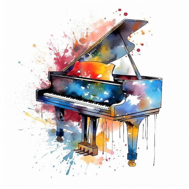 Colorful piano mashup art