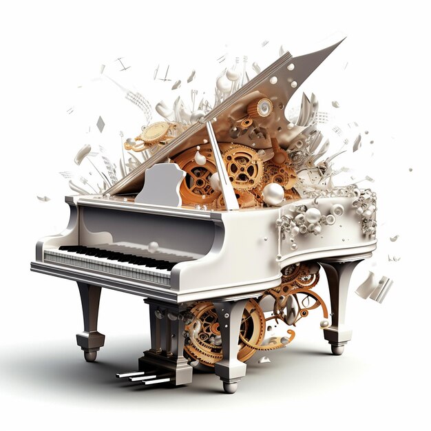 Colorful piano mashup art