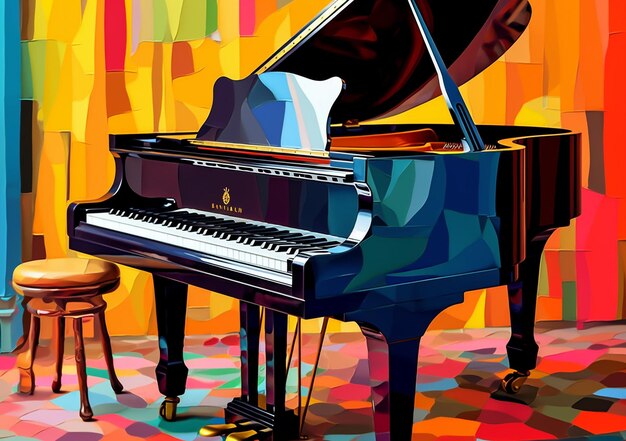 Colorful piano mashup art