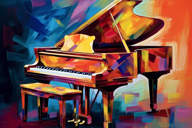 Colorful piano mashup art