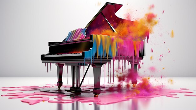 Colorful piano mashup art