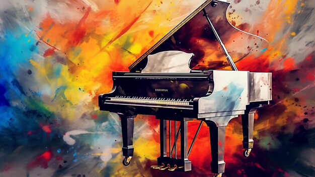 Colorful piano mashup art