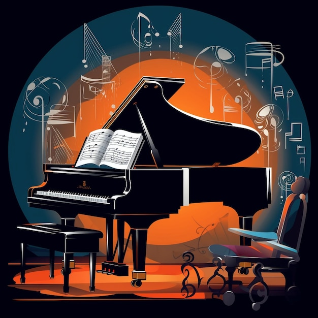 Colorful piano mashup art