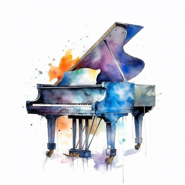 Colorful piano mashup art