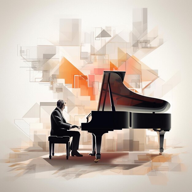 Colorful piano mashup art