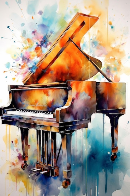 Colorful piano mashup art