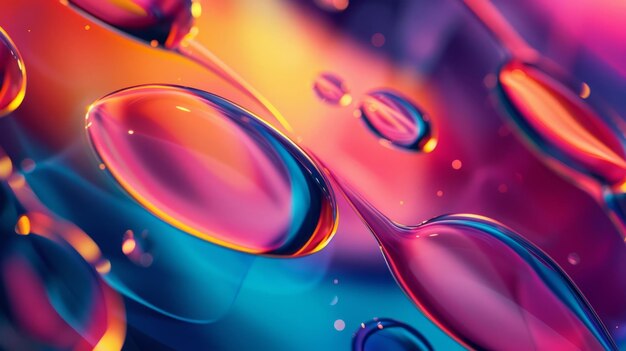 Photo a colorful picture of bubbles with a colorful liquid background