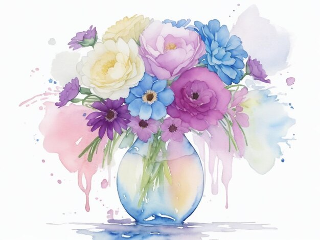 Colorful picture of a flower Vector illustration Pro AI GENERATED