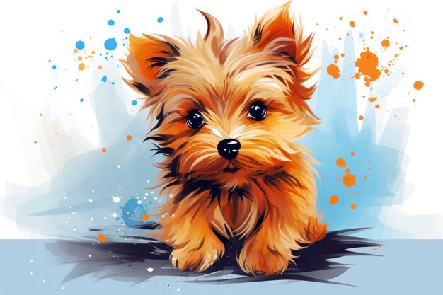 Colorful picture for kids cute baby dog