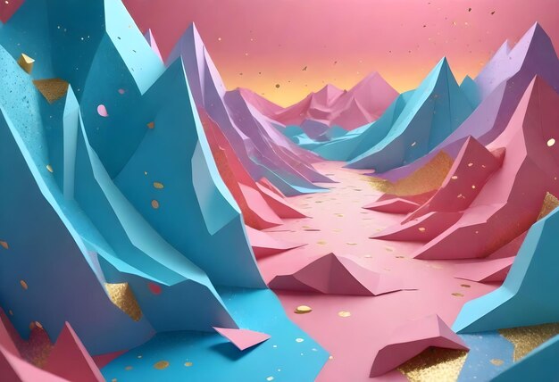 a colorful picture of a path that has snow on it