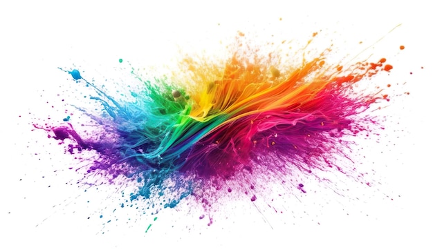 A colorful picture of a rainbow colored splash