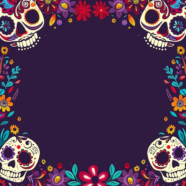 a colorful picture of a skull and flowers