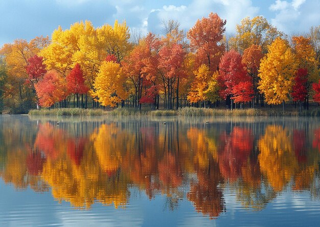 a colorful picture of trees with the word autumn on it