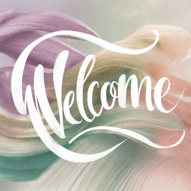 Photo a colorful picture with the word welcome on it