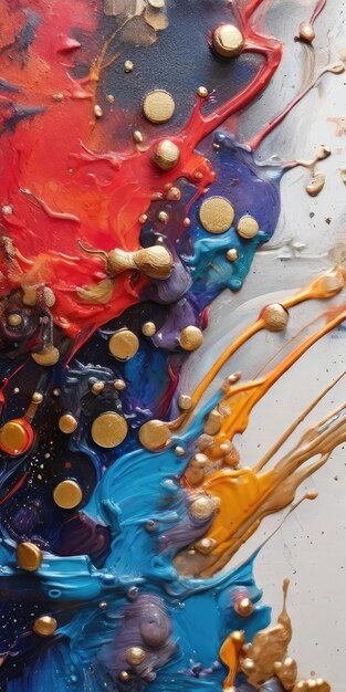 a colorful piece of art is covered in colored powder