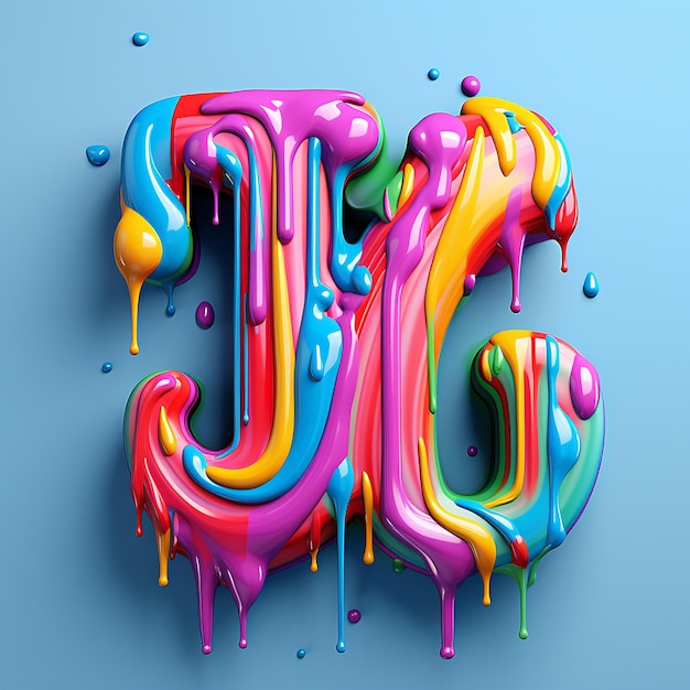 a colorful piece of art with the letter j on it