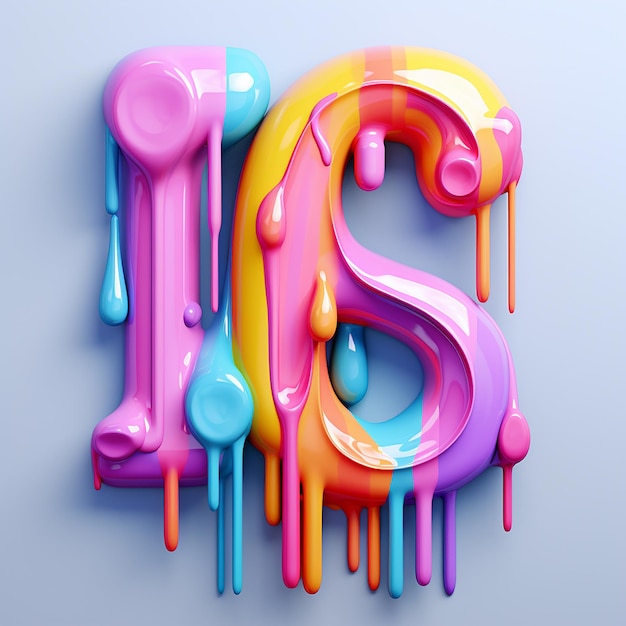 a colorful piece of art with the number 5 on it