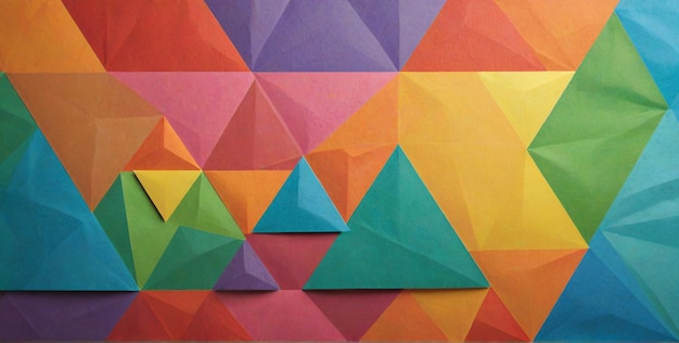 a colorful piece of art with a triangle on it
