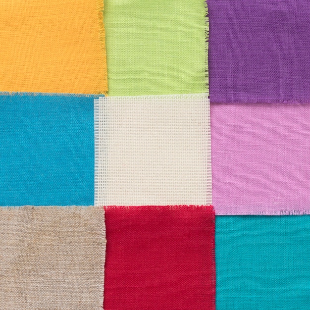 Colorful pieces of cloths arrangement