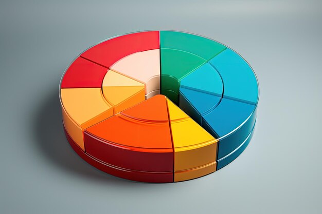 Colorful pieshaped chart business and analysis concept digital illustration Generative AI