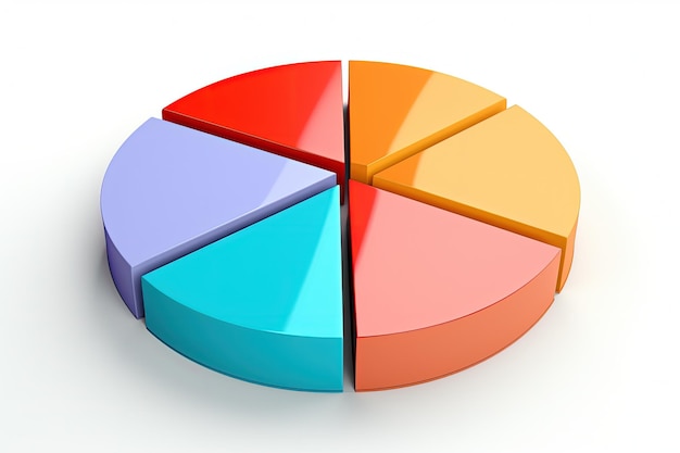 Colorful pieshaped chart business and analysis concept digital illustration Generative AI