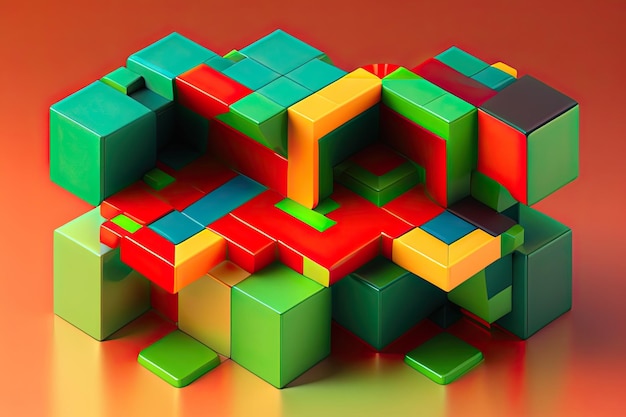 A colorful pile of cubes with the word cube on it