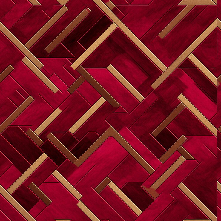 黒い背景に幾何学的な形状を描いたカラフルなアナナスパターン