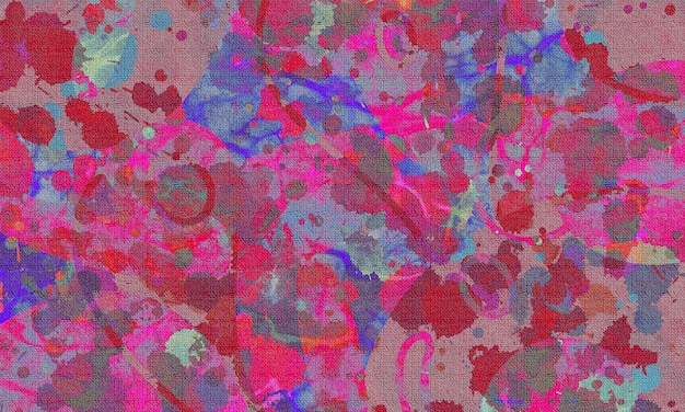 Colorful pink and blue splashed paint abstract art background