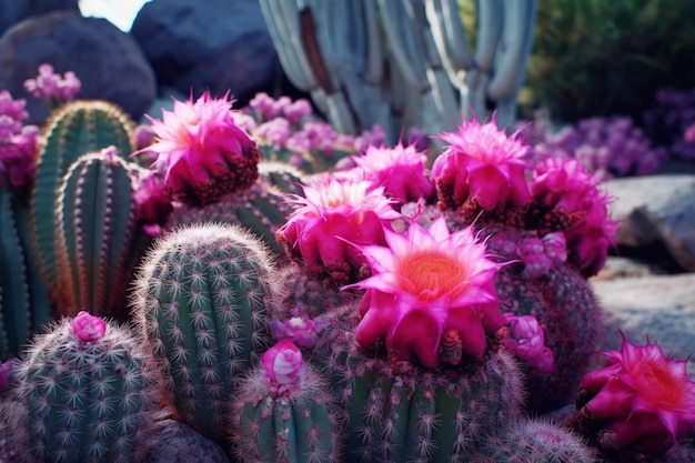 Colorful pink cactus