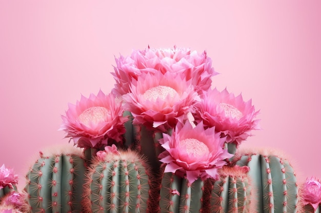 Photo colorful pink cactus