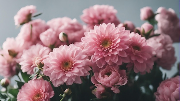 カラフルなピンクの花の花束の背景