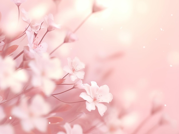 写真 ピンク色の花の水彩パターン 背景の壁紙 パステル色のバレンタインデーのバナー