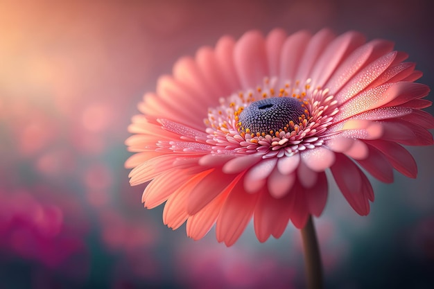 Photo colorful pink natural gerbera flower illustration ai generative