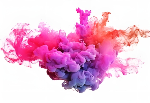 Colorful pink and red rainbow smoke paint explosion color