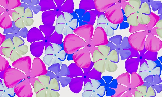 colorful pinkwhite and purple tropical flower hand drawn watercolor digital painting fresh spring nature wallpaper background