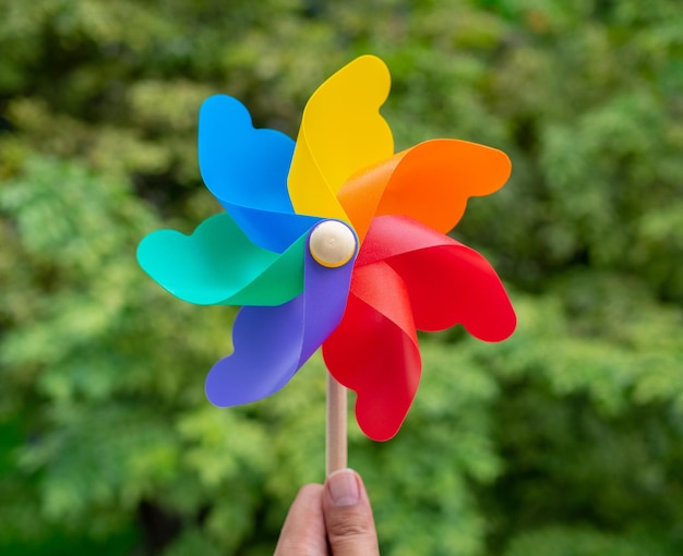 Photo colorful pinwheel