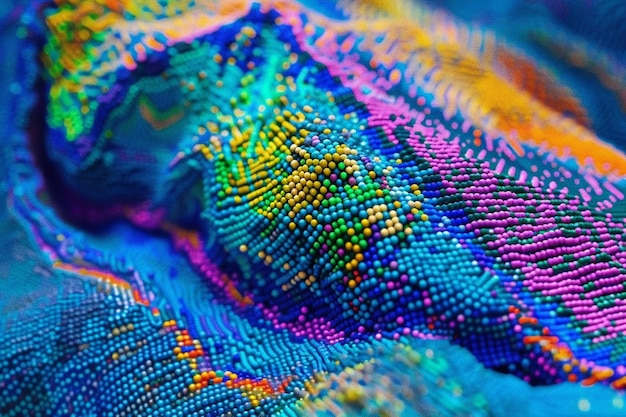 Colorful Pixelated Artwork Futuristic Digital Abstract Design