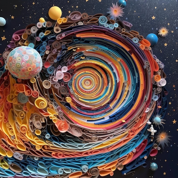 a colorful planet with many different colored stars and the words " spiral " on the bottom.