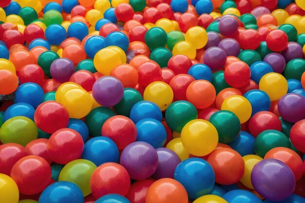 Photo colorful plastic balls in a play pit