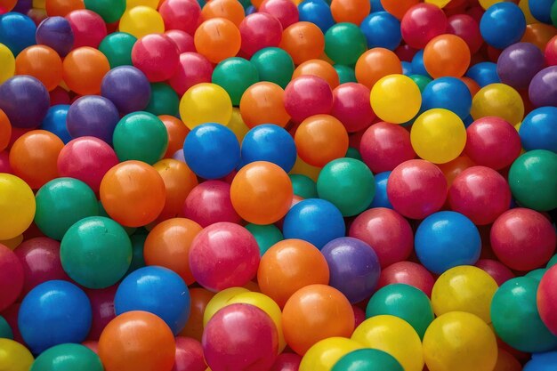 Colorful plastic balls in a play pit