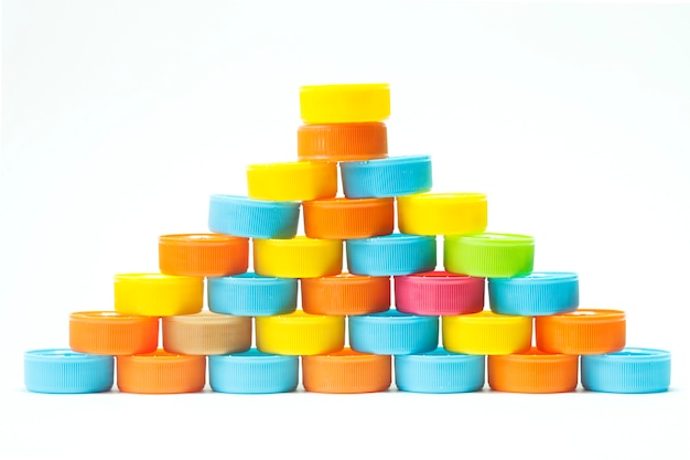 Colorful plastic bottle screw caps