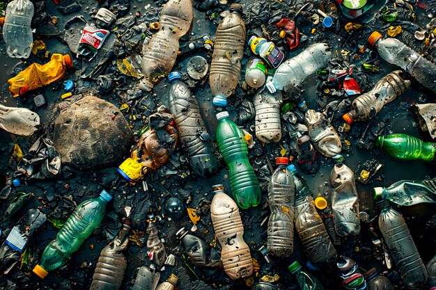 写真 プラスチックのボトルをリサイクルする - 持続可能性への活発なアプローチ - ゲネレーティブai技術で作成された